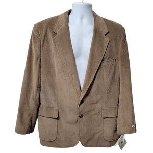 Jonathan Hale Corduroy Blazer Jacket Sport Coat 46 R Preppy Cotton Brown